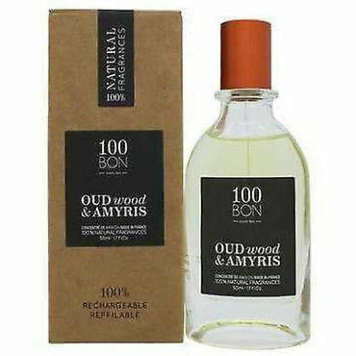 100BON Oud Wood &amp; Amyris Eau de Parfum concentrado recargable 50ml Spray